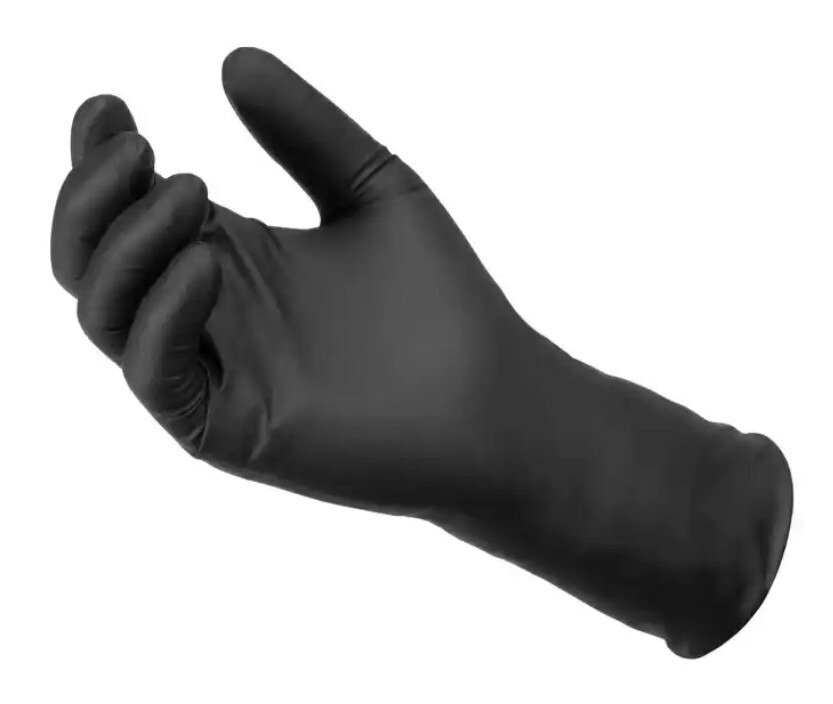 Rękawice nitrylowe, bezpudrowe Mercator moto czarne rozmiar L (100 sztuk)