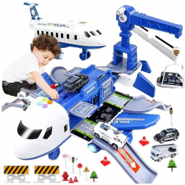 Samolot dla dzieci z samochodzikami Policja