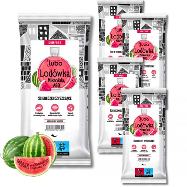 Ściereczki czyszczące do lodówki Luba arbuzowy sorbet (32 sztuki) x 5 opakowań
