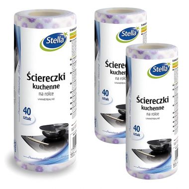 Ściereczki kuchenne Stella na rolce (40 sztuk) x 3 opakowania