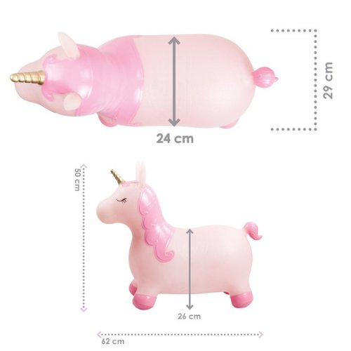 Skoczek gumowy jednorożec pudrowy róż Sun Baby J06.012.1.3