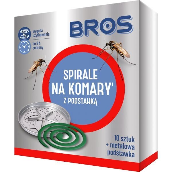 Spirala na komary z metalową podstawką Bros (10 sztuk)