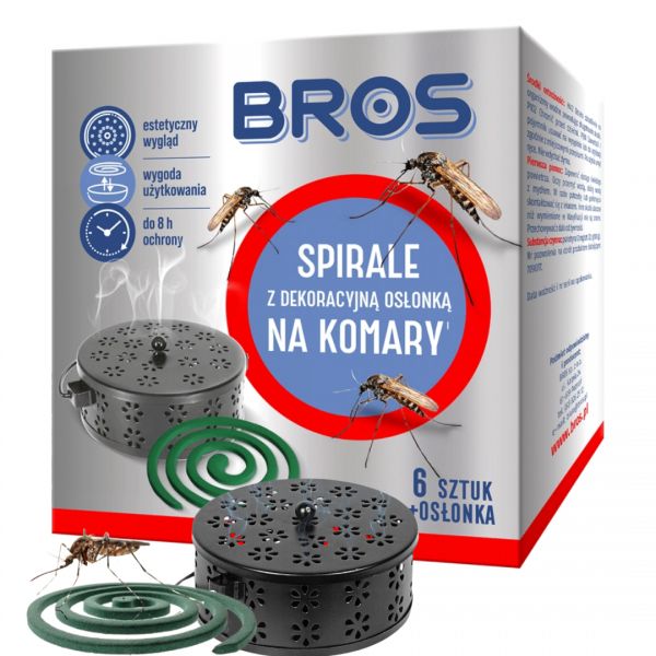 Spirale na komary z dekoracyjną stalową osłonką (6 sztuk spiral)