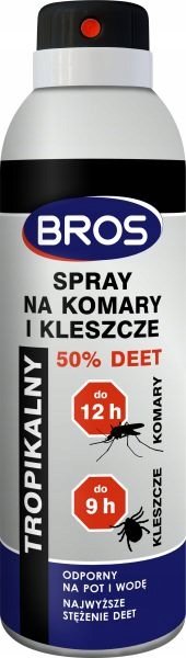 Spray na komary i kleszcze 50 % Deet 180 ml Bros x 2 sztuki
