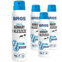 Spray na komary i kleszcze Bros 90 ml x 4 sztuki