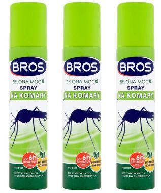 Spray na komary i kleszcze zielona moc Bros 90 ml x 3 sztuki