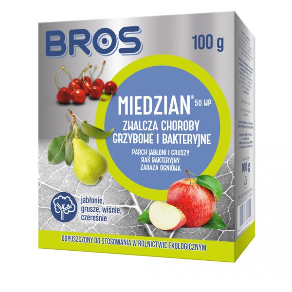 Środek grzybobójczy Miedzian 50 WP Bros 100 g x 2 sztuki