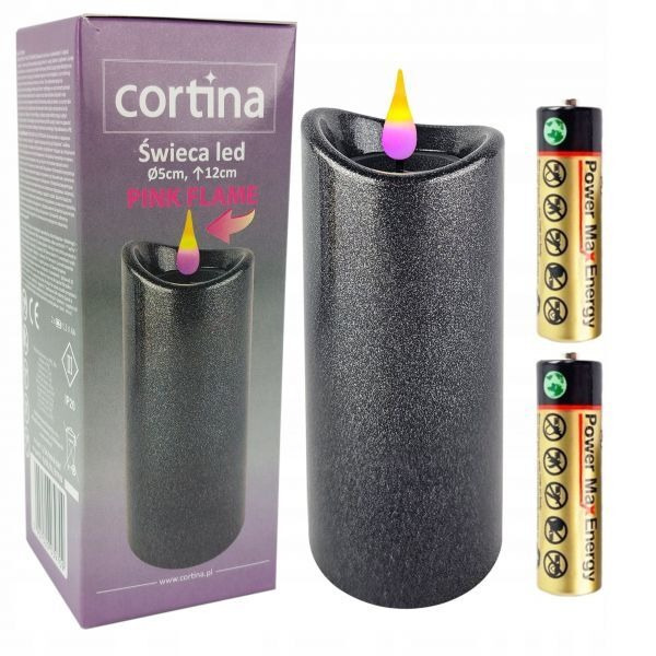 Świeca LED Granitowa 12 cm