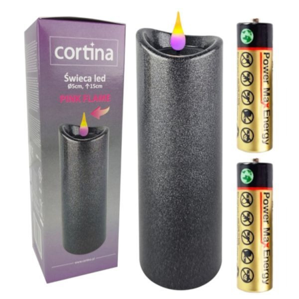 Świeca LED Granitowa 15 cm