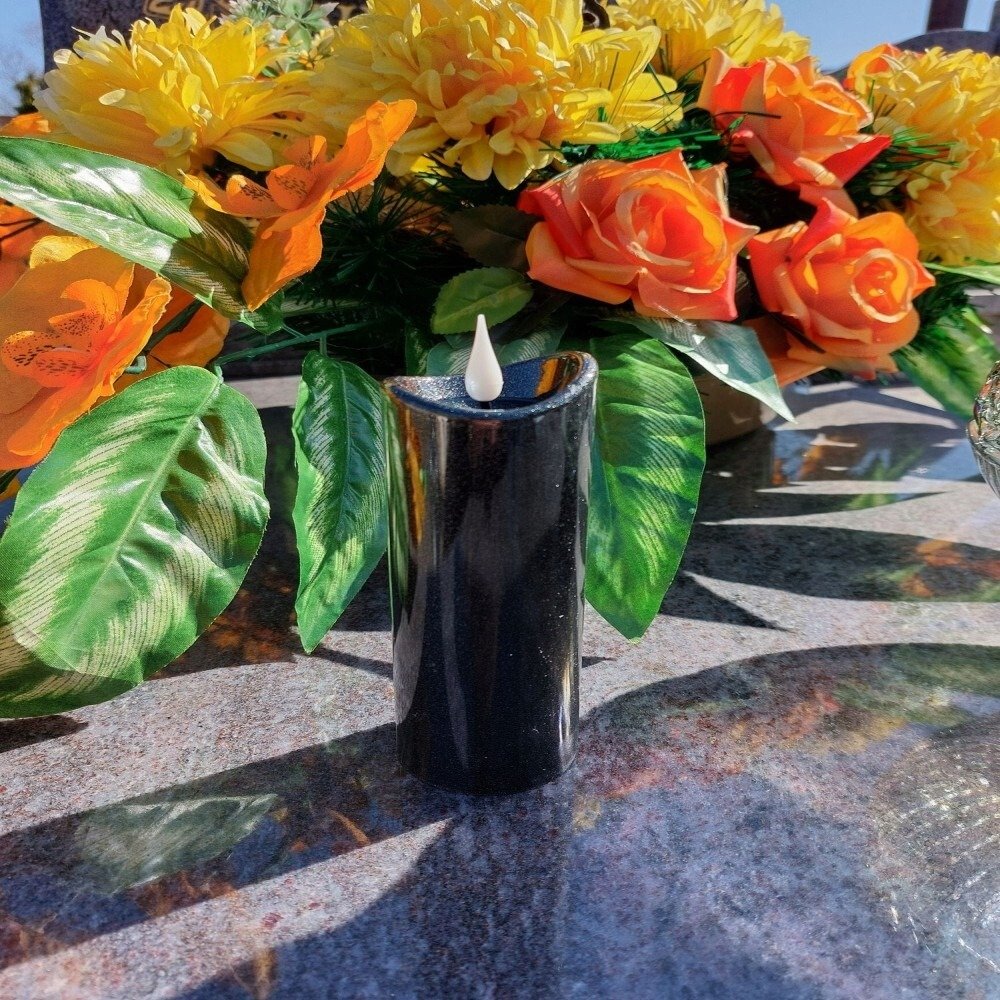 Świeca LED Granitowa 17 cm