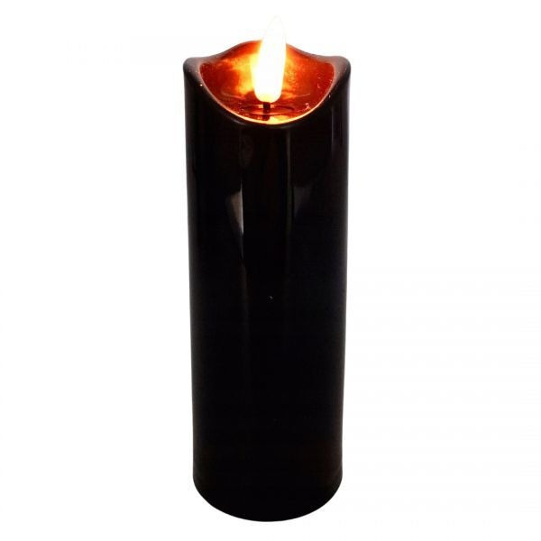 Świeca LED na baterie czarna 15 cm Cortina