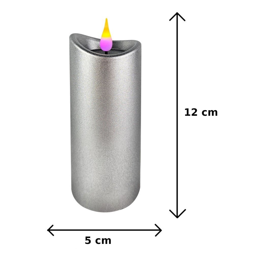 Świeca LED Silver 12 cm x 6 sztuk