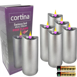 Świeca LED Silver 15 cm x 6 sztuk