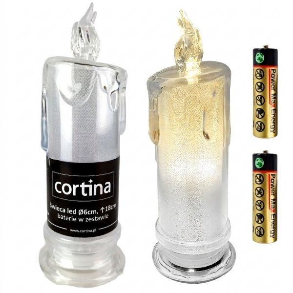 Świeca LED z bateriami ciepła biała 18 cm Cortina