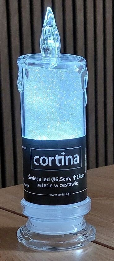 Świeca LED z bateriami zimna biała 18 cm Cortina