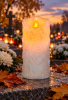 Świeca z różą LED z efektem płomienia biała z bateriami 12,5 cm Cortina x 12 szt
