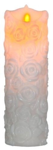Świeca z różą LED z efektem płomienia biała z bateriami 17,5 cm Cortina