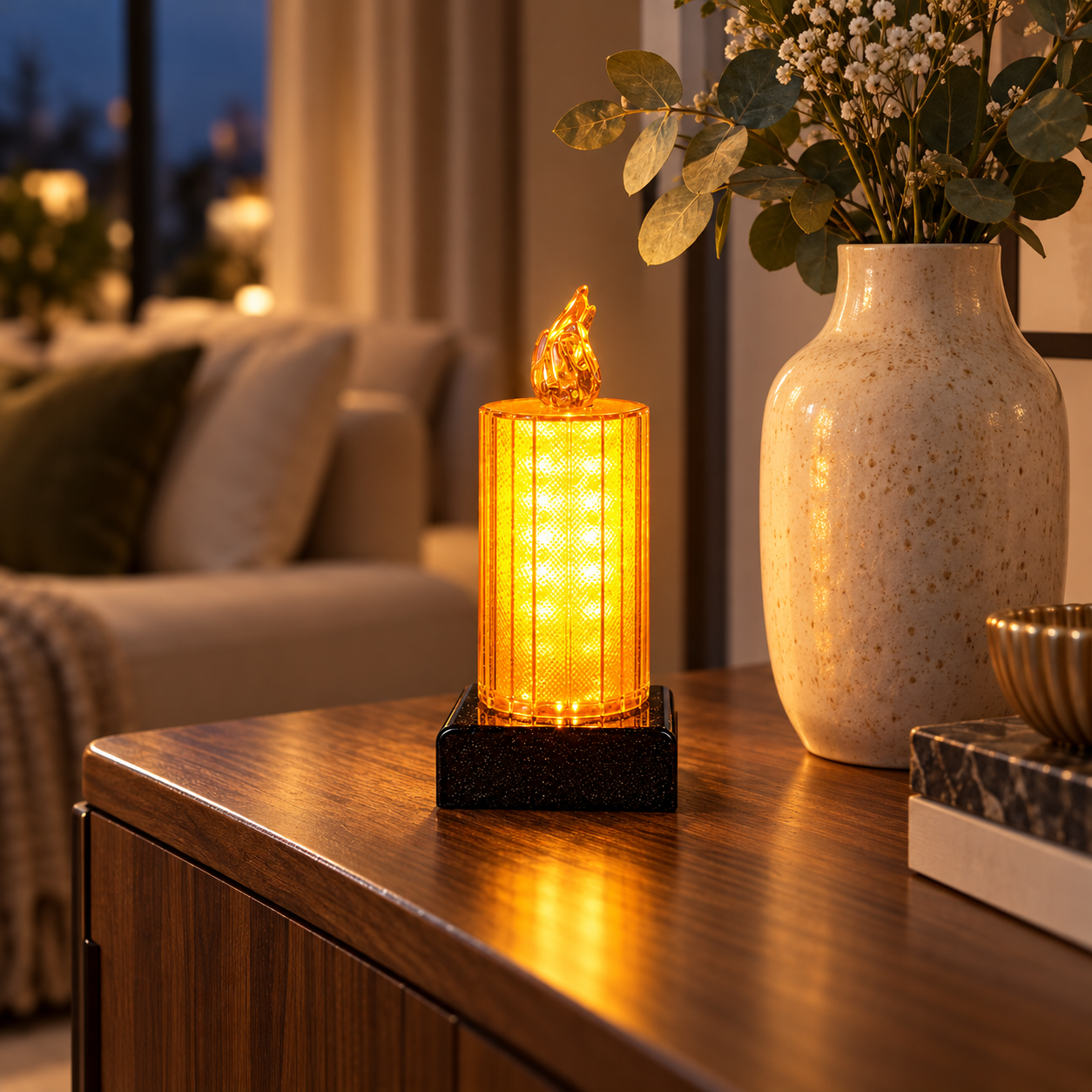 Świeczka LED żywy płomień na baterie 15 cm Cortina