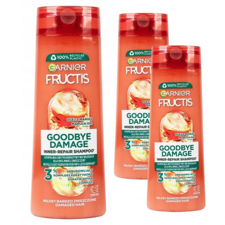 Szampon wzmacniający Garnier Fructis Goodbye Damage do włosów bardzo zniszczonych 400 ml x 3 sztuki