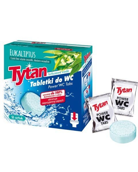 Tabletki do WC Tytan turkusowa woda eukaliptus (16x20g)