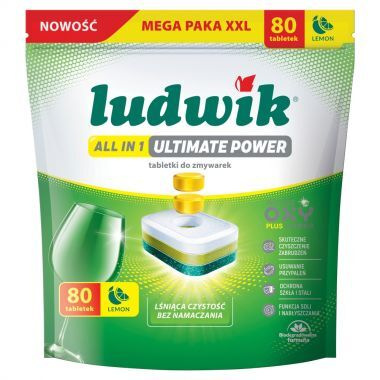 Tabletki do zmywarek Ludwik All in 1 Ultimate Power Lemon 1,44 kg (80 sztuk)