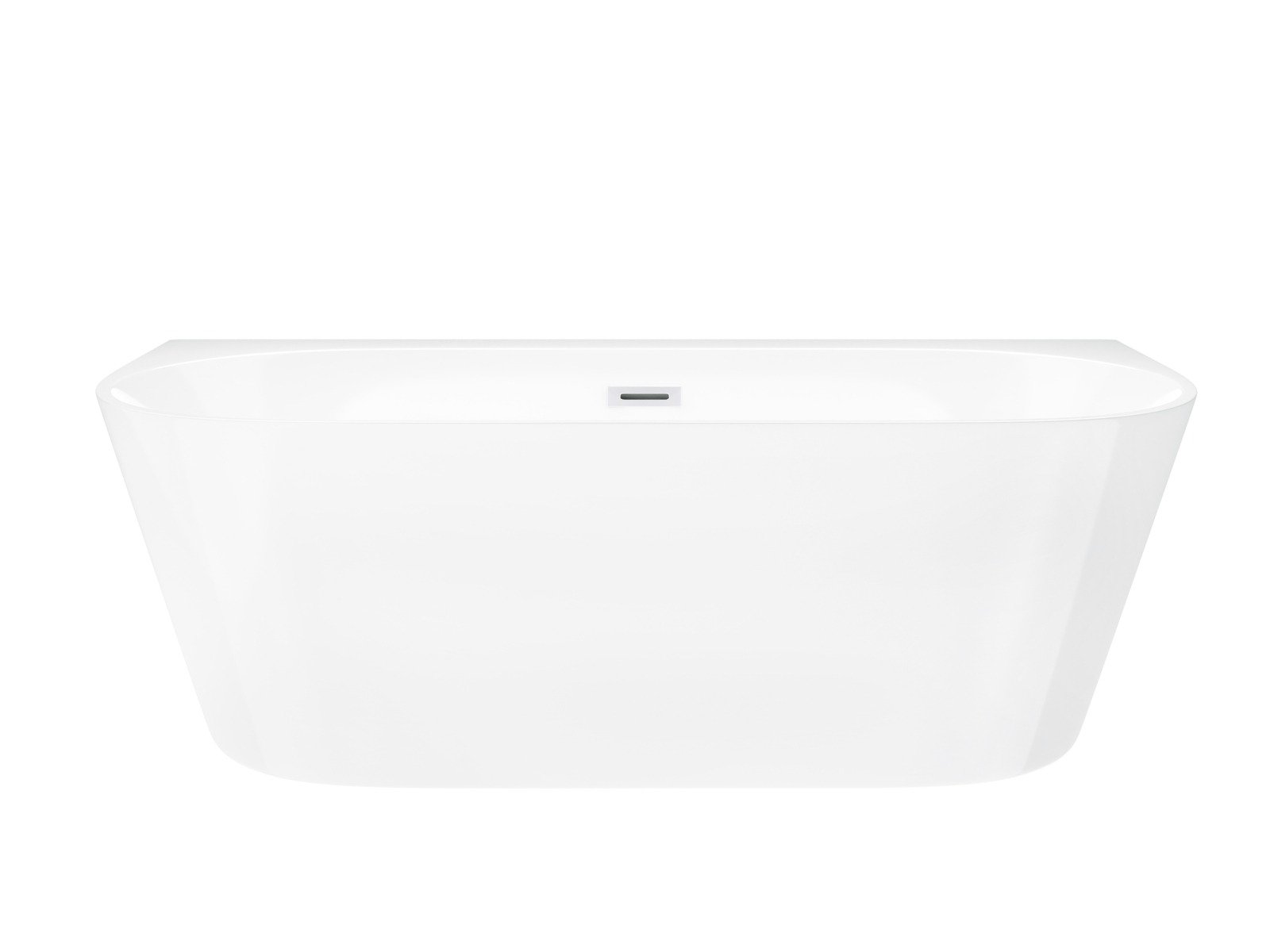 Wanna przyścienna wolnostojąca Corsan MONO 160 x 74 cm z szeroką krawędzią Korek klik-klak Biały