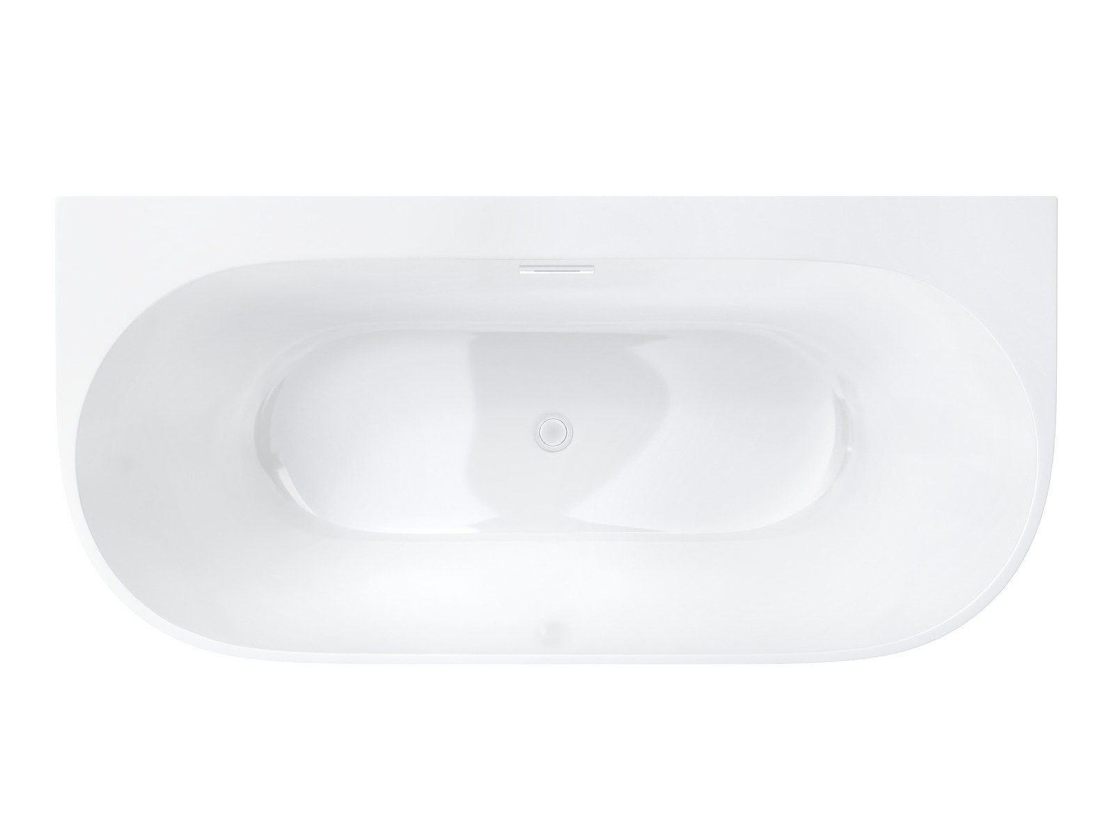 Wanna przyścienna wolnostojąca Corsan MONO 160 x 74 cm z szeroką krawędzią Korek klik-klak Biały