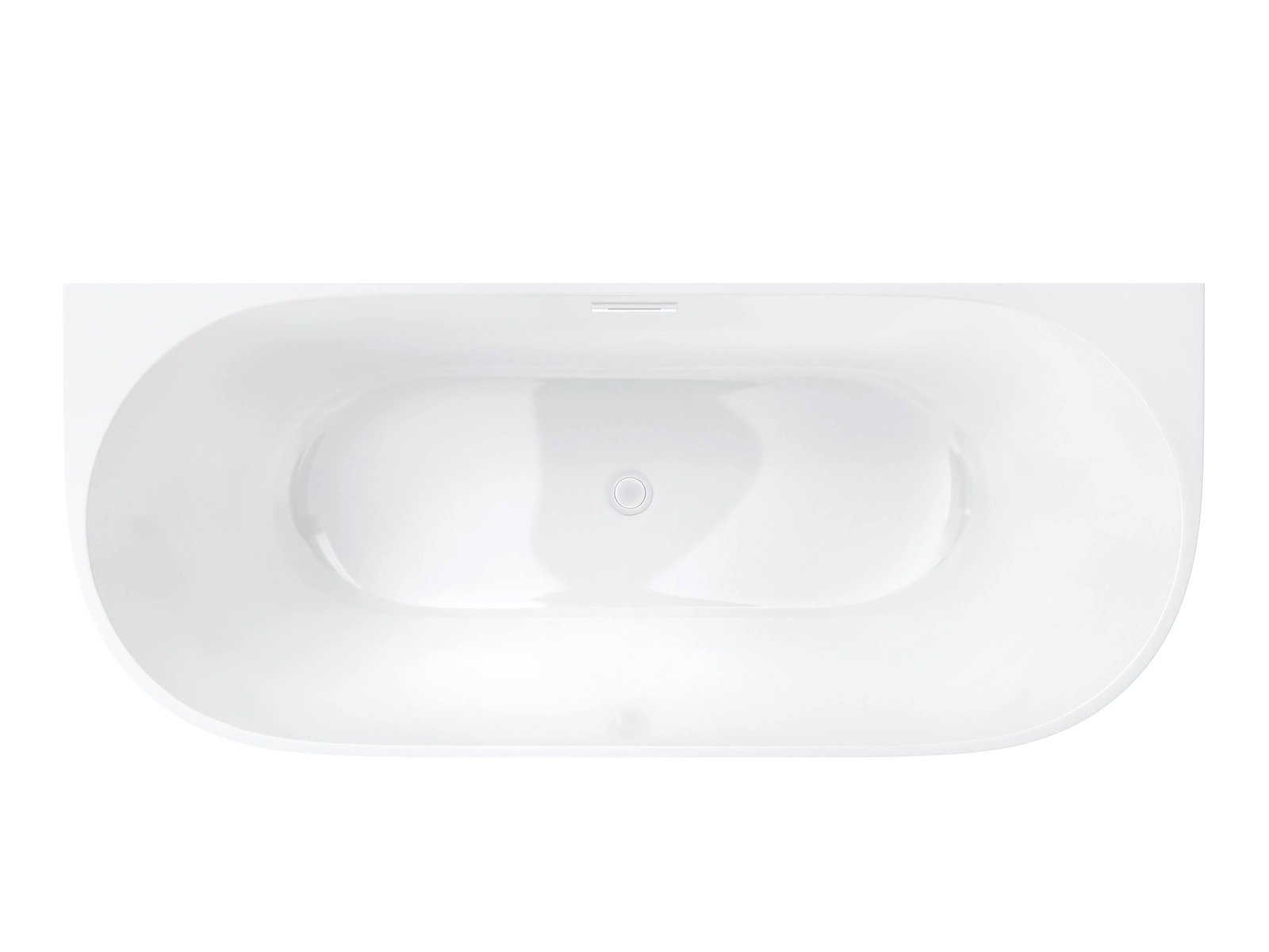 Wanna przyścienna wolnostojąca Corsan MONO 170 x 80 cm Korek klik-klak Biały