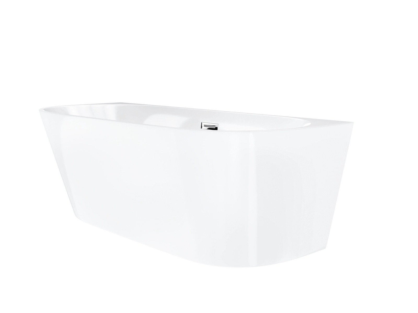 Wanna przyścienna wolnostojąca Corsan MONO 170 x 80 cm Korek klik-klak Biały