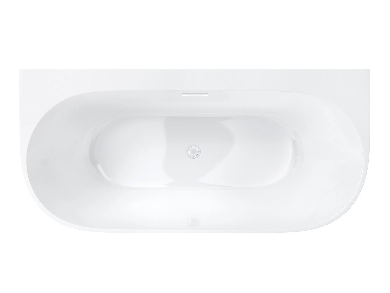 Wanna przyścienna wolnostojąca Corsan MONO 170 x 80 cm z szeroką krawędzią Korek klik-klak Biały