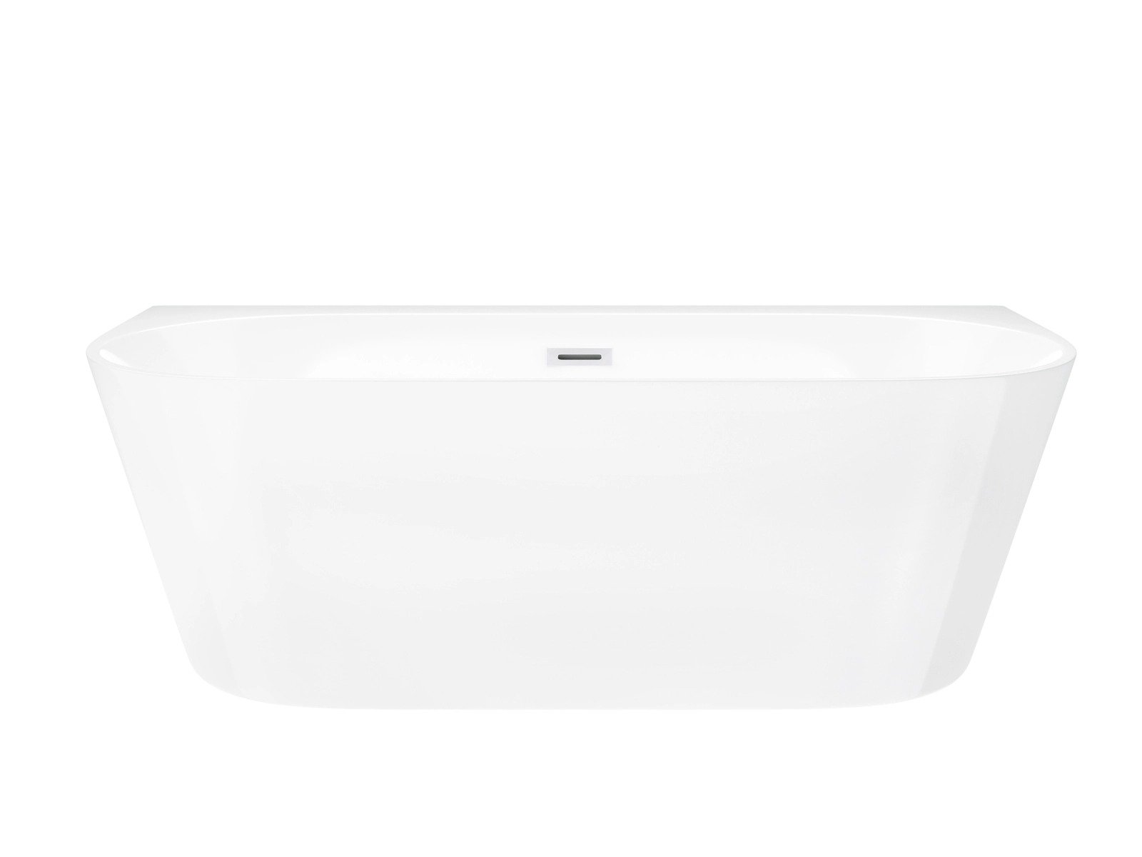 Wanna przyścienna wolnostojąca Corsan MONO 170 x 80 cm z szeroką krawędzią Korek klik-klak Biały