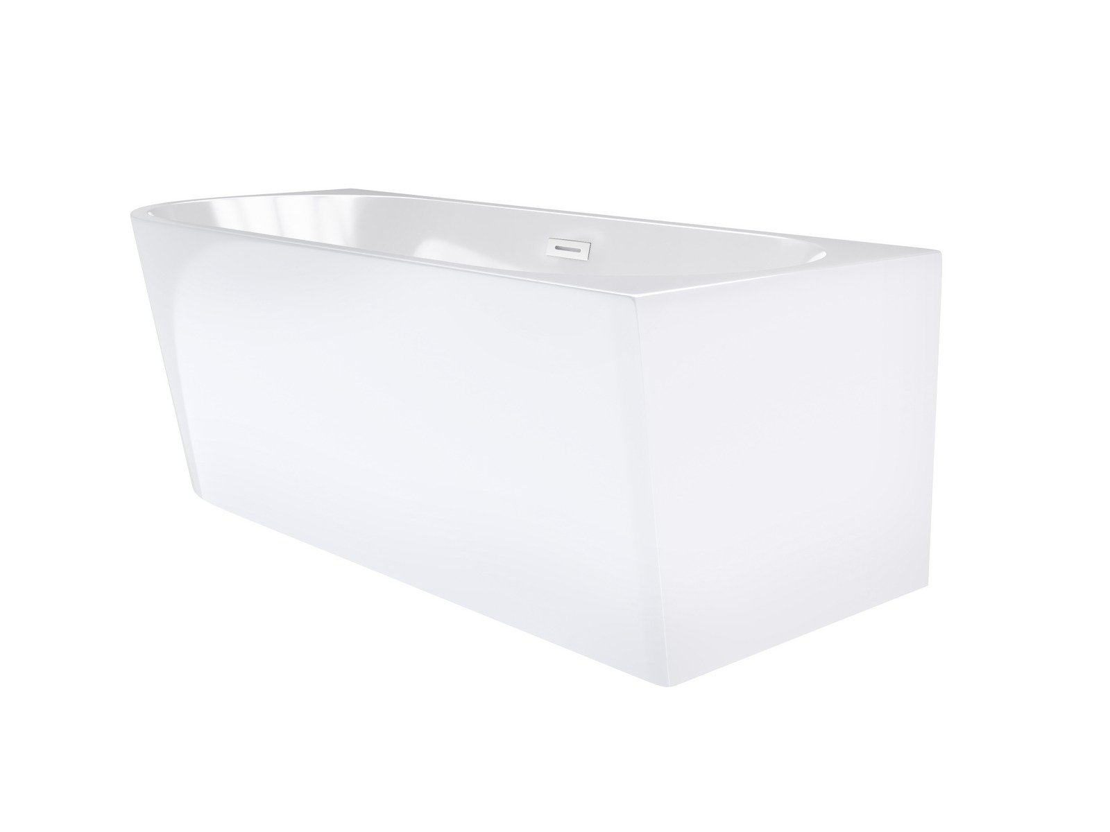 Wanna wolnostojąca narożna Corsan INTERO 160 x 74 Montaż prawostronny Korek klik-klak Biały