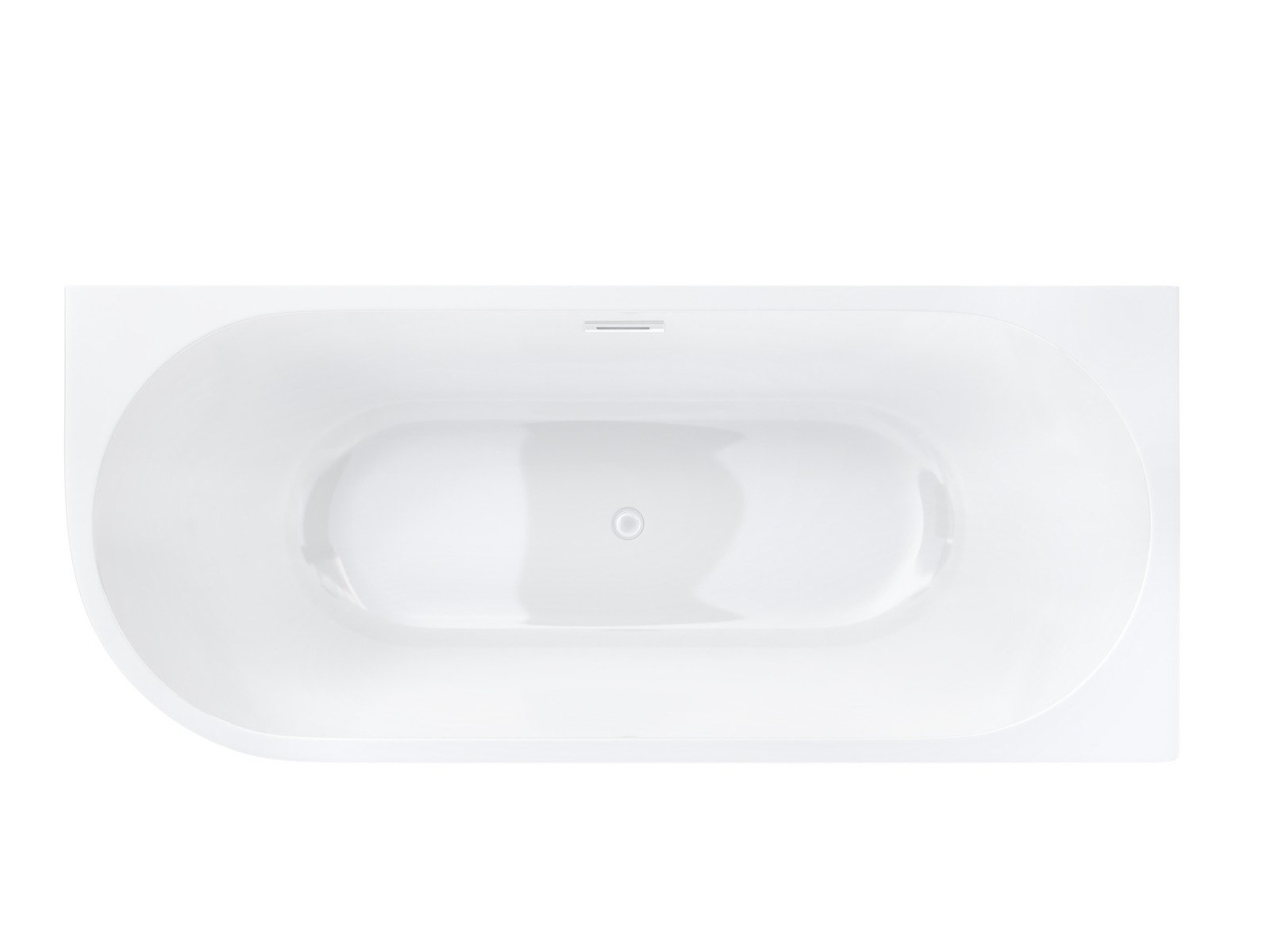 Wanna wolnostojąca narożna Corsan INTERO 160 x 74 Montaż prawostronny Korek klik-klak Biały