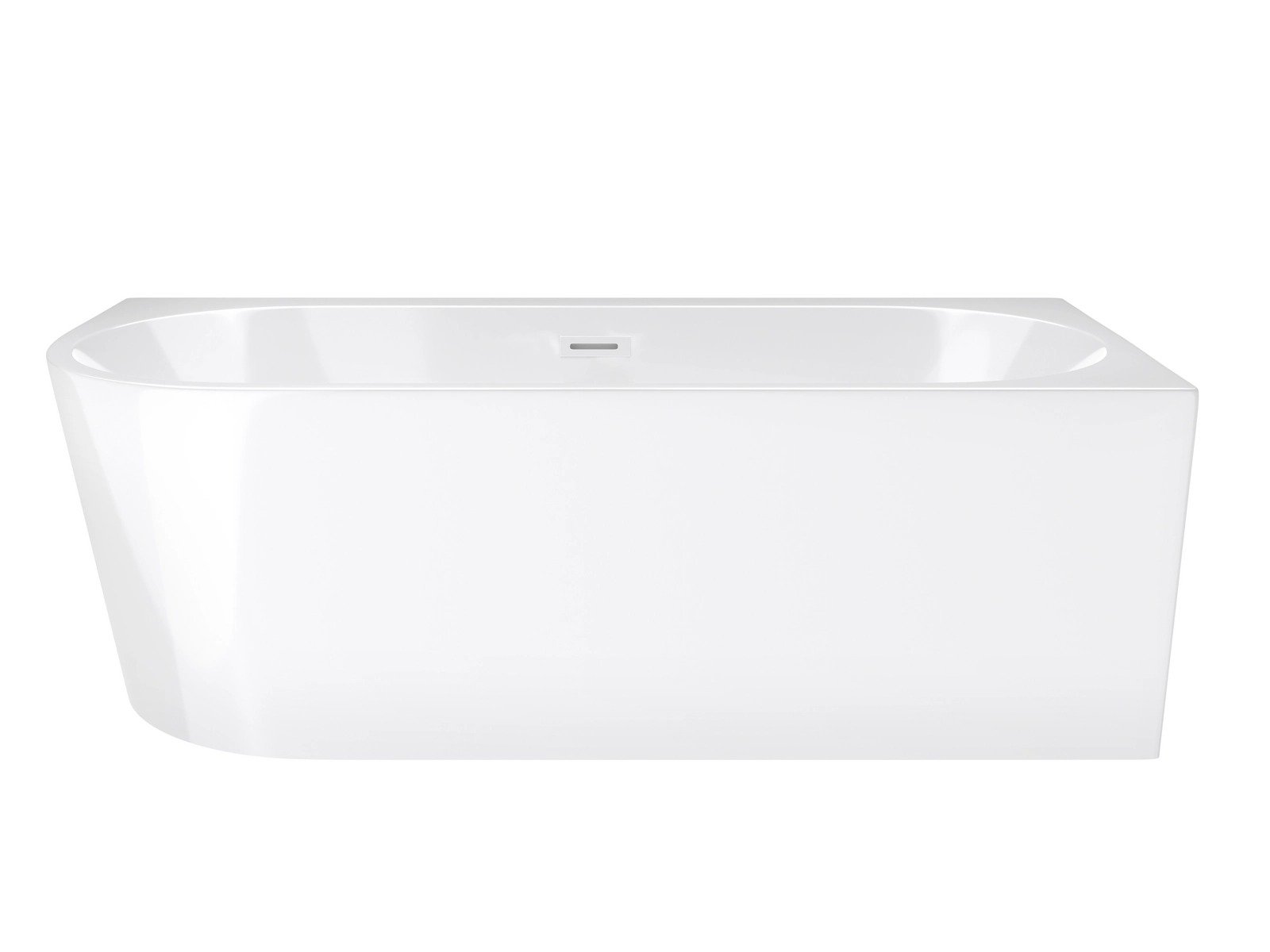 Wanna wolnostojąca narożna Corsan INTERO 170 x 80 z szeroką krawędzią Montaż prawostronny Korek klik-klak Biały