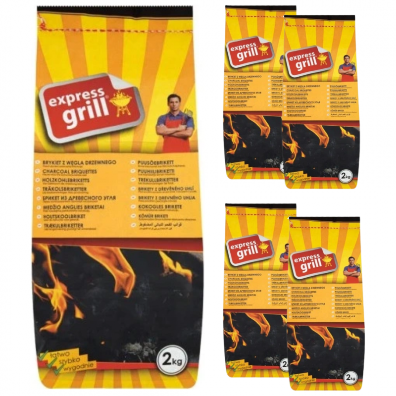 Węgiel drzewny express grill 2 kg x 5 sztuk