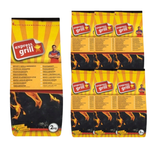 Węgiel drzewny express grill 2 kg x 7 sztuk