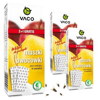 Wkład do pułapki na muszki owocówki Vaco (3 sztuki) x 3 opakowania