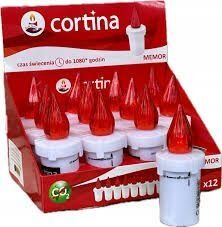 Wkład do zniczy Led 45 dni czerwony (12 sztuk)