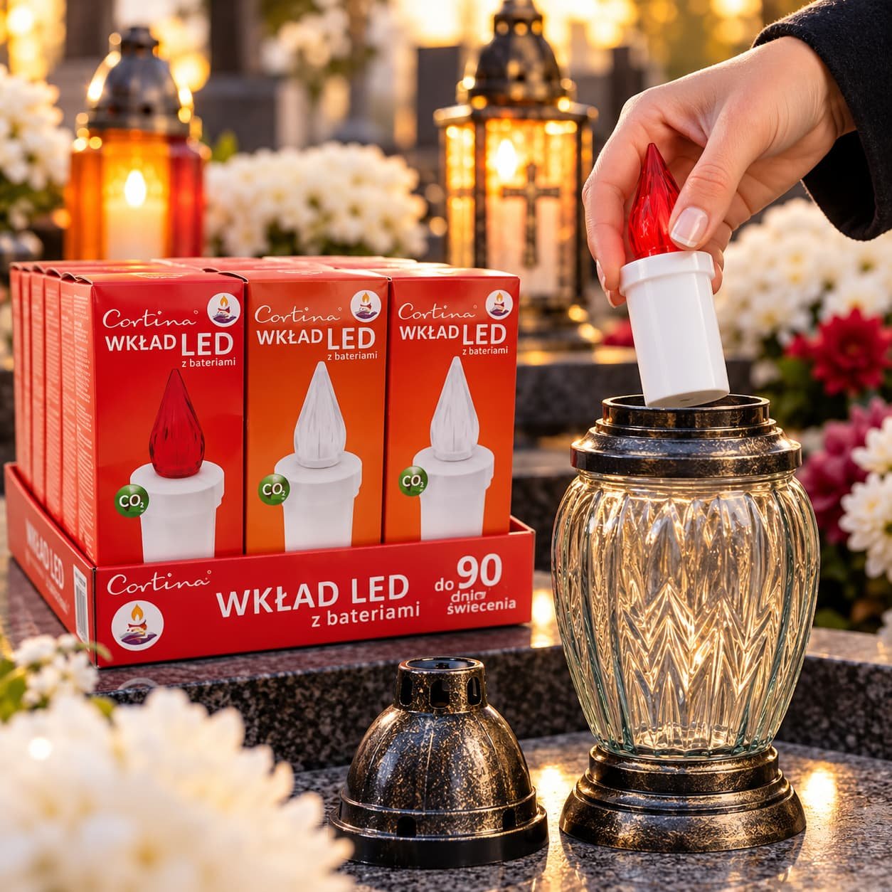 Wkład do zniczy Led 90 dni mix (21 sztuk)