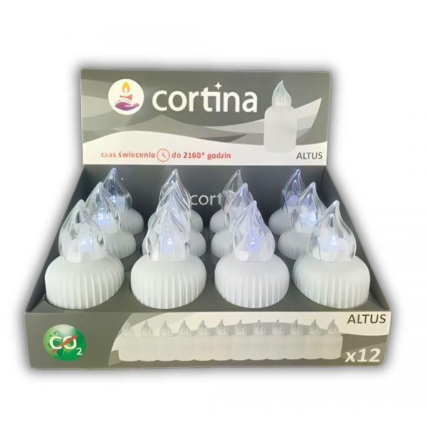 Wkład do zniczy Led Altus biały 2160 godzin (12 sztuk)