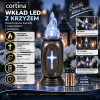 Wkład do zniczy LED granitowy na baterie biały 16 cm Cortinaczerwony 16 cm Cortina x 12 szt
