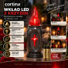 Wkład do zniczy LED granitowy na baterie czerwony 16 cm Cortina