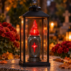 Wkład do zniczy LED granitowy na baterie czerwony 16 cm Cortina