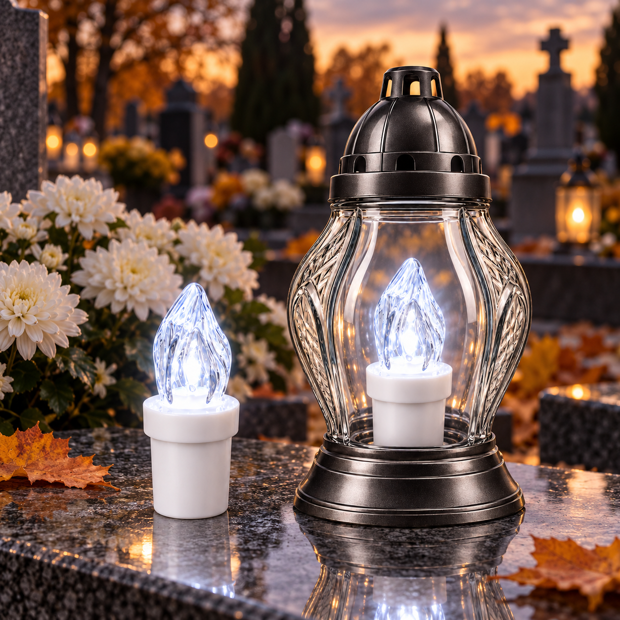 Wkład do zniczy Led Melius 90 dni biały (12 sztuk) Cortina