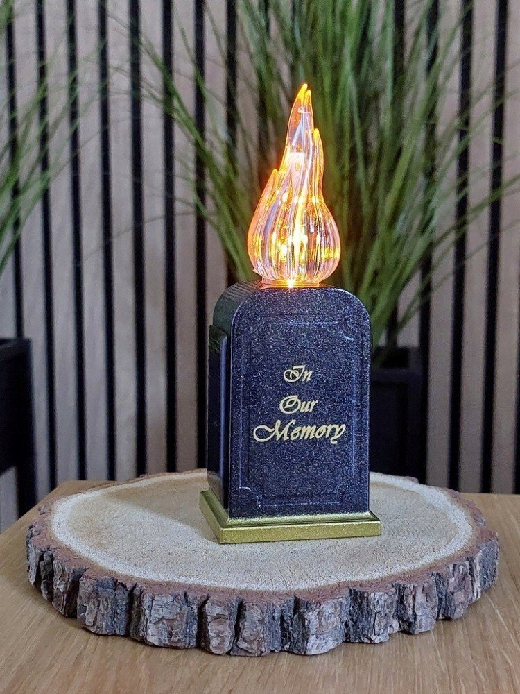 Wkład do zniczy LED z napisem, efektem płomienia wersja solarna 16 cm Cortina