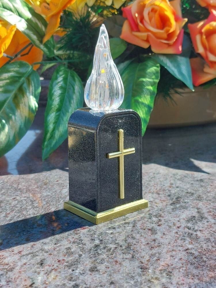 Wkład do zniczy LED z napisem, efektem płomienia z bateriami 16 cm Cortina