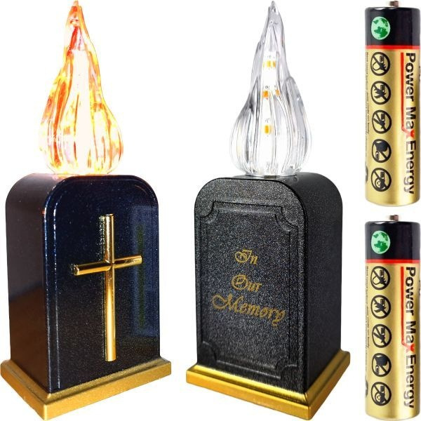 Wkład do zniczy LED z napisem, efektem płomienia z bateriami 16 cm Cortina