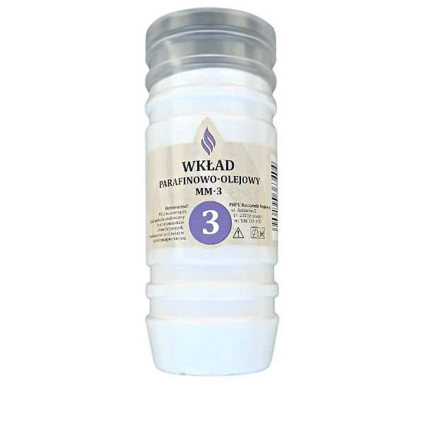 Wkład do zniczy olejowo-parafinowy MM 3 doby (wys.14 cm) x 30 sztuk