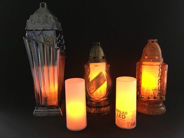 Wkład elektryczny do zniczy efekt płomienia