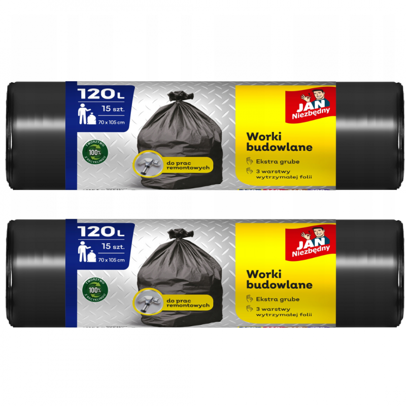 Worki budowlane Jan Niezbędny do prac remontowych 120 l (15 sztuk) x 2 opakowania